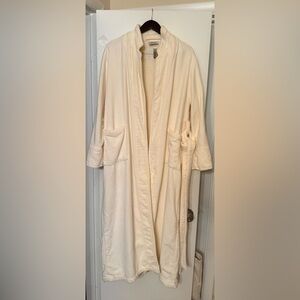 Cypress Made Exclusively For Nordstrom Long Spa Robe 100% Cotton Small Ivory
